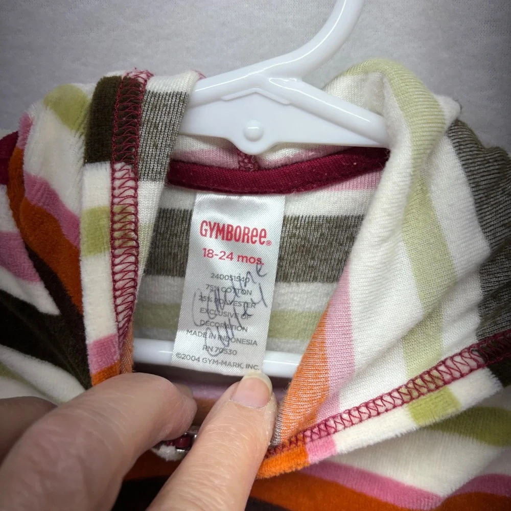 Gymboree Baby Toddler‎ Girls Velour Striped Zip Hoodie Jacket 18-24 Months